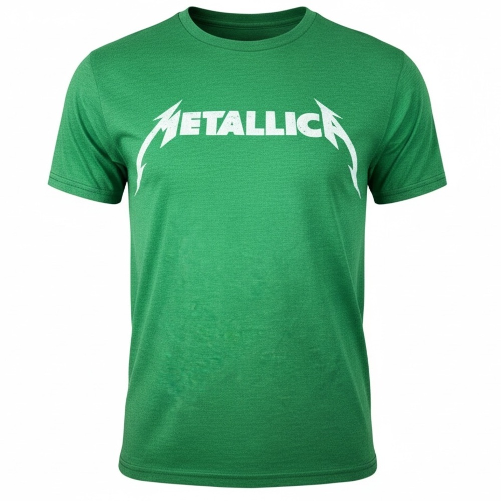 NWOT Metallica Rock 80’s Band tshirt- Green Short Sleeve, unisex Small